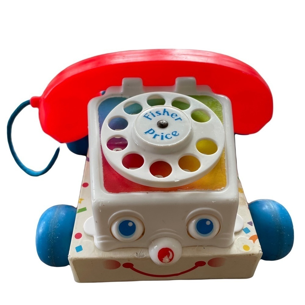 Vintage Fisher Price Chatter Rotary Phone with Moving Parts